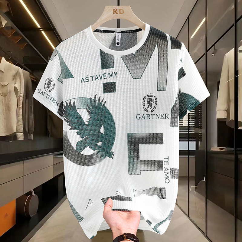 Summer Men's Short-Sleeve Ice Silk T-Shirt 2026 New Loose Fit Versatile Youth Trend Breathable Cool Feeling Tee - view 4
