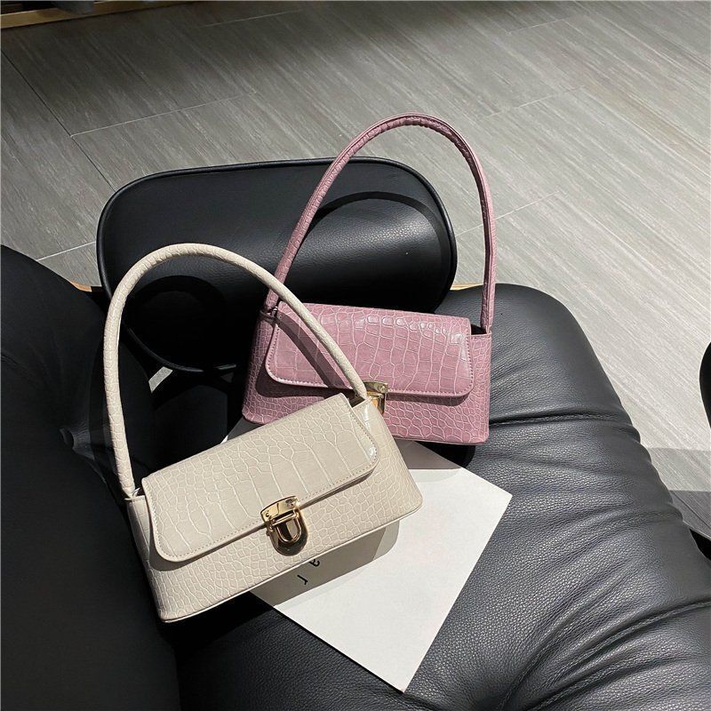 French Niche For Women New Trendy Single Shoulder Korean Version Versatile Stone Pattern Fashion Underarm Bag Underarm Bag Vintage Fashion