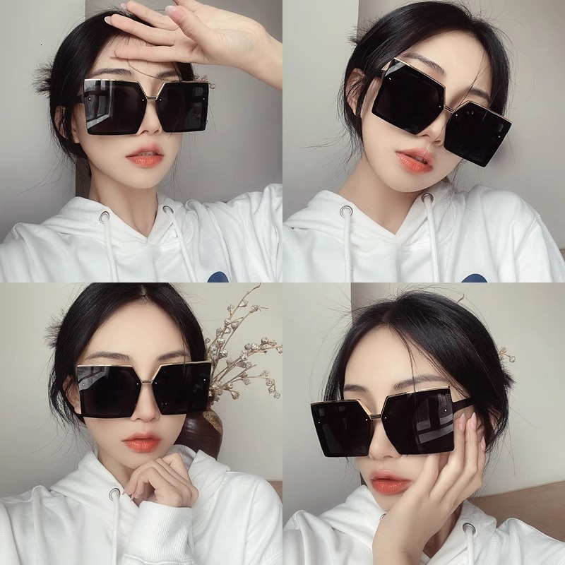 Square Sunglasses For Women 2024 New Model, Slimming Effect Large Faces, Frame Sunglasses, UV Protection, Street Style, Unique Frameless Glasses - view 5