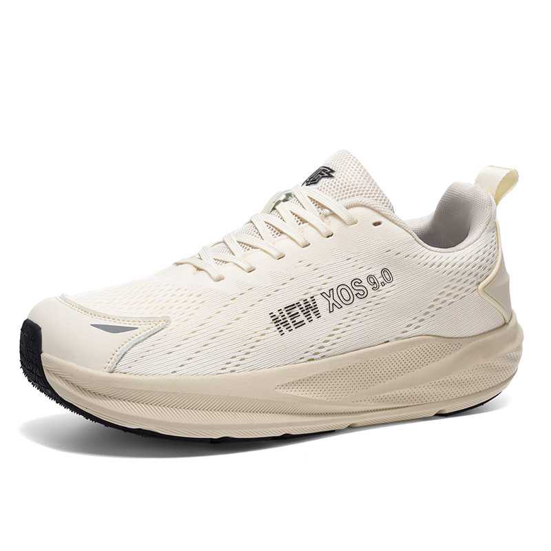Designer Beige Running Shoes Men Free Shipping Breathable Mesh Thick Sole Lightweight Cushioning Casual Athletic Walking Sneakers