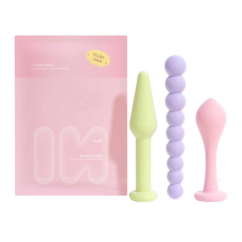 sex Three-piece plug set anal products soft prostate massager female anal plug beads sex toy butt plug anal toy M260626