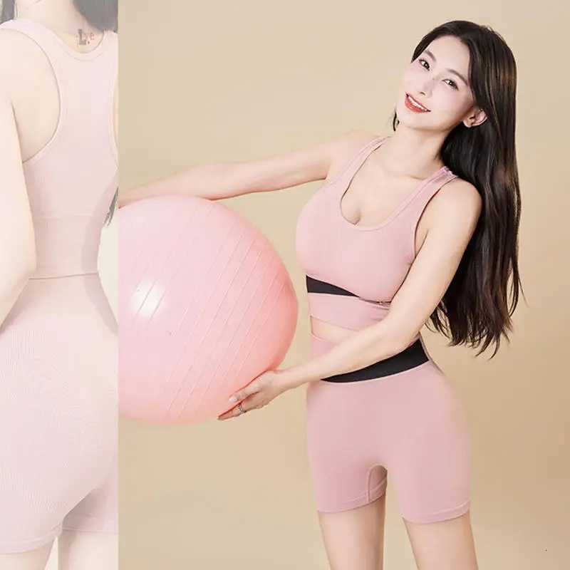 Color Set Peach Yoga Suit Fast Drying High Waist And Hip Lifting Fitness Set Running Shock-absorbing Exercise Set For Women M260626 - view 4