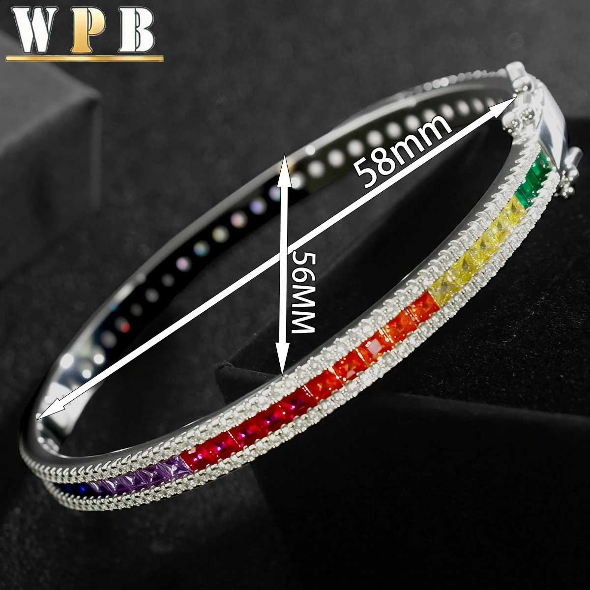 WPB y Style Colorful Zircon Bracelet for Women Platinum-Plated Push-Pull Clasp Stylish for Daily/Dates/Light Business Wear 260626 - view 7