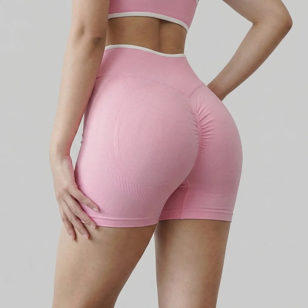 Womens High Waist Seamless Yoga Shorts Summer High Stretch Gym Shorts Running Shorts Pilates Wear Cycling Training Shorts 260626 - view 3
