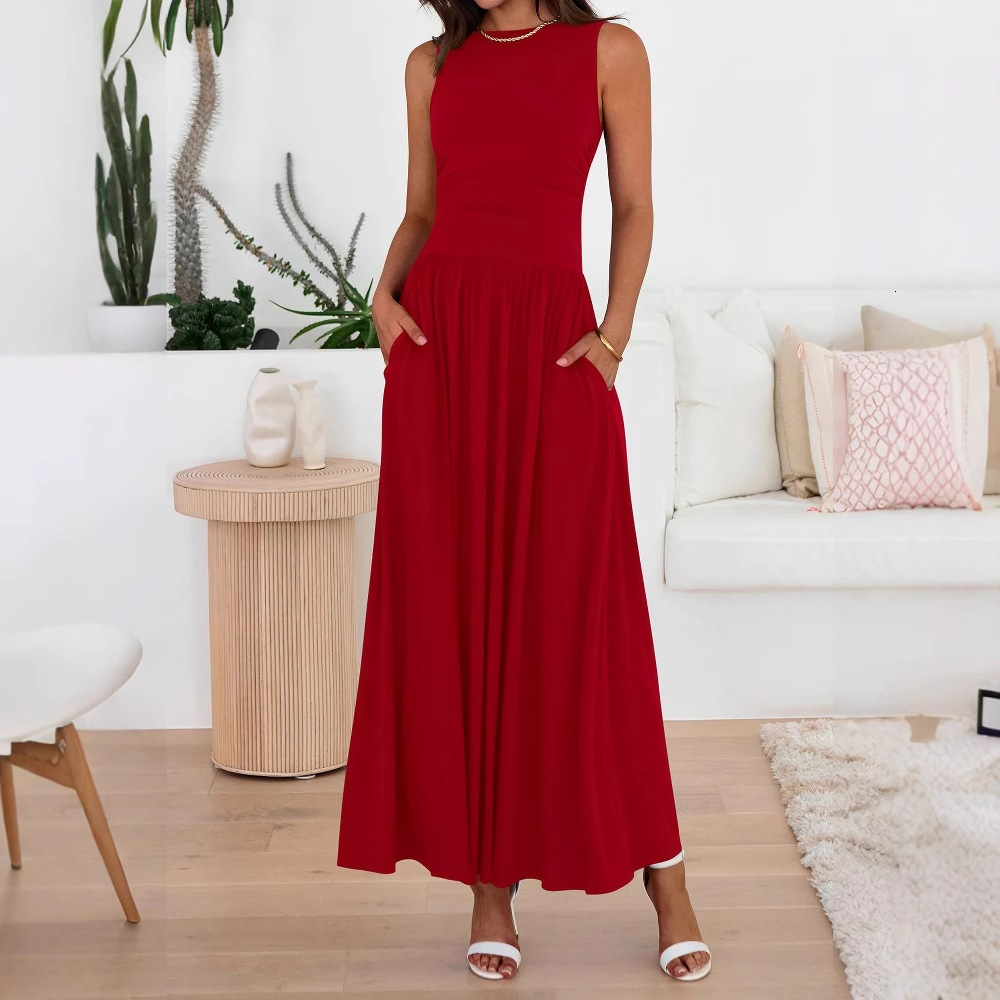 2025 New E-Pleated Pocket Long Dress - view 5