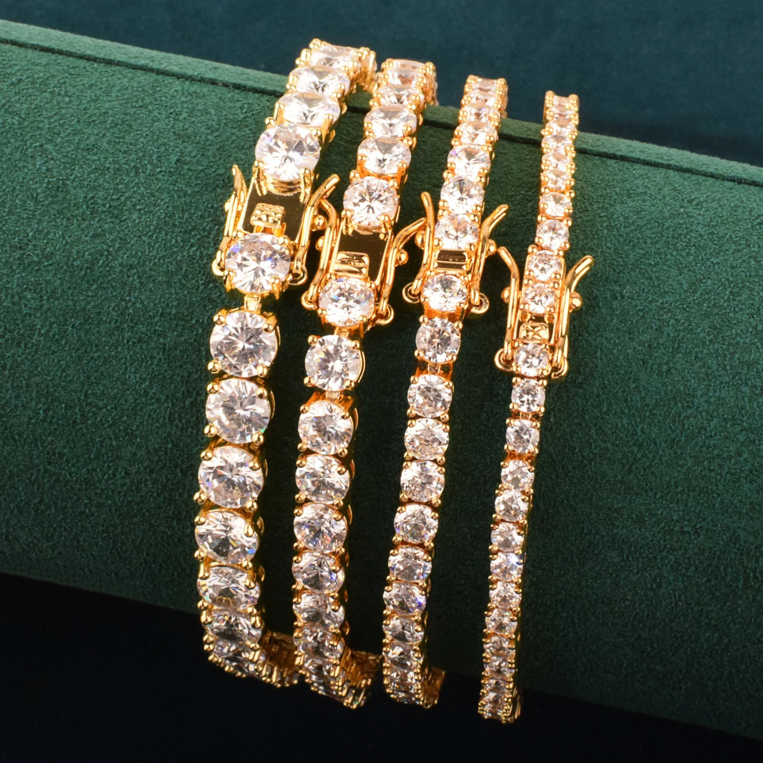 CUC Tennis Chain Bracelet For Women Men Gold Silver Color 1 Row Cubic Zirconia Link Fashion Hip Hop Jewelry 3mm 4mm 5mm 6mm 260626 - view 4