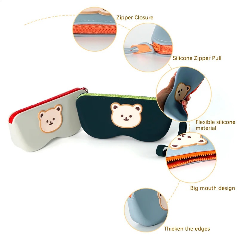 Bear Silicone Zipper Glasses Bag Sunglasses Storage Protective Cover Hanging Bag For Women Girls Waterproof Glasses Box 260625 - view 6