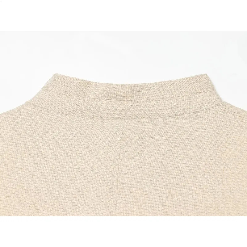 ZHIO 2026 Summer Arrival Womens Simple Casual Notch Lapel Linen Blend Short Sleeve Blazer Jacket 260626 - view 6