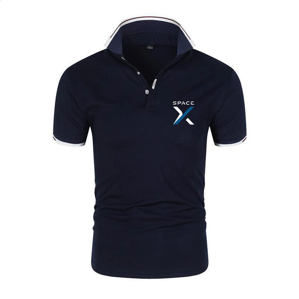 2026 SpaceX Space X Print Summer Mens Sixcolor Polo Shirts Stand Collar Breathable Fashion Short Sleeve 260625 - view 4