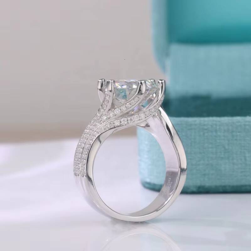 5 ct Moissanite Ring 925 silver rings for women engagement Wholesale engagement luxury fashion rings jewelry - view 4