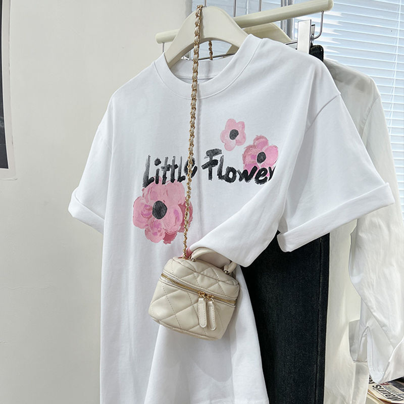 Gray Short Sleeve T Shirt With American Retro Floral Print Women S Summer Design Niche Style Loose Fit Top - view 5