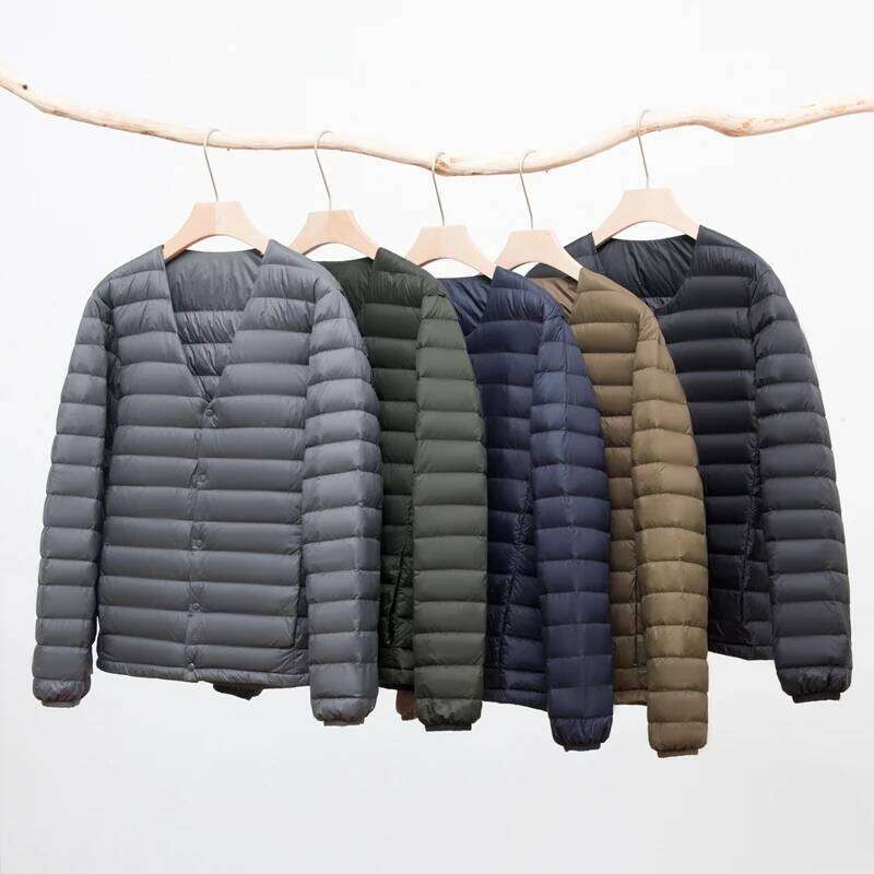 NewBang Matt Fabric Ultra Light Men V-neck Men's Down Jacket Slim Windproof Portable Lightweight Coat Warm Liner J260626 - view 6