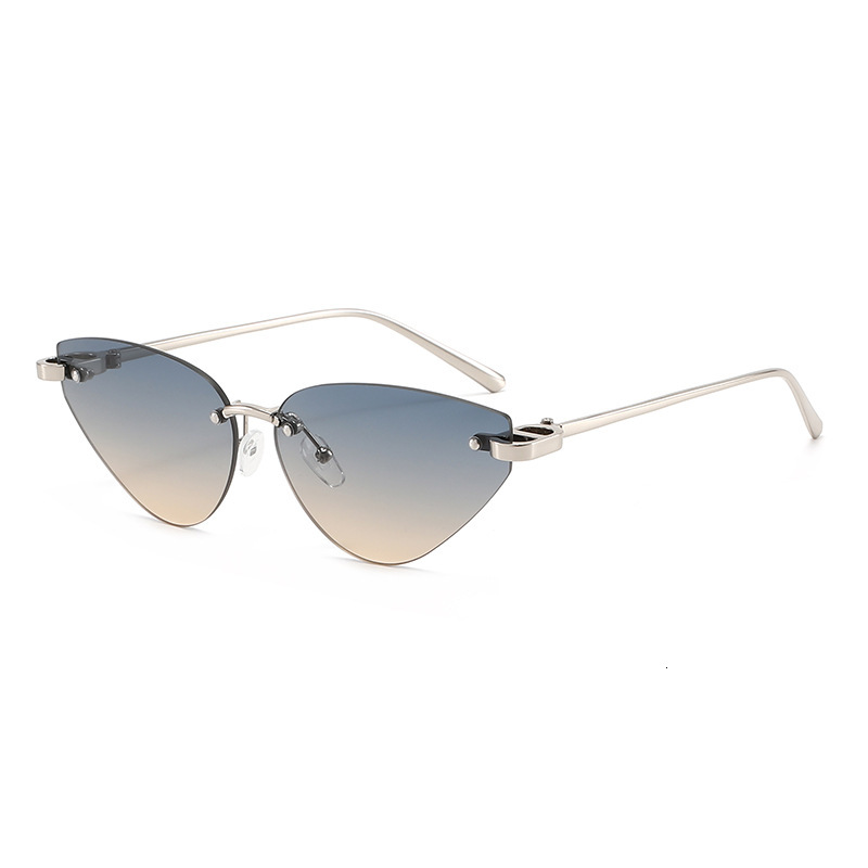 New Triangular Cat-Eye Frameless Cut-Edge European And American Fashion Sunglasses, Personalized Street Style High-End Sunglasses - view 4