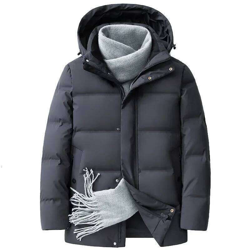 White Jacket Men Warm Solid Color Hooded Coats Thick Down Parka Male Top Quality Winter Outdoor Coat J260626 - view 7