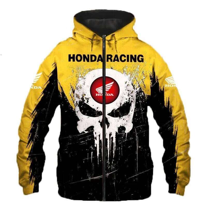2026 New Fashionable Honda Logo Spring and Autumn Coat 3D Printed Trendy Casual Street Men's Loose Zipper Fashion Hoodie W260626 - view 6
