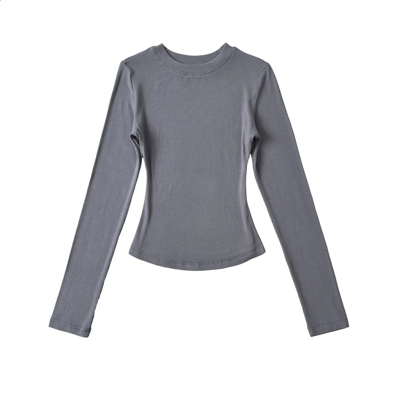 LUNDUNSHIJIA Autumn Winter Sexy Women Basic O-neck Long Sleeve T-shirts Ladies Slim Elasticity Cotton Tee Tops 16 Colors 260626 - view 6