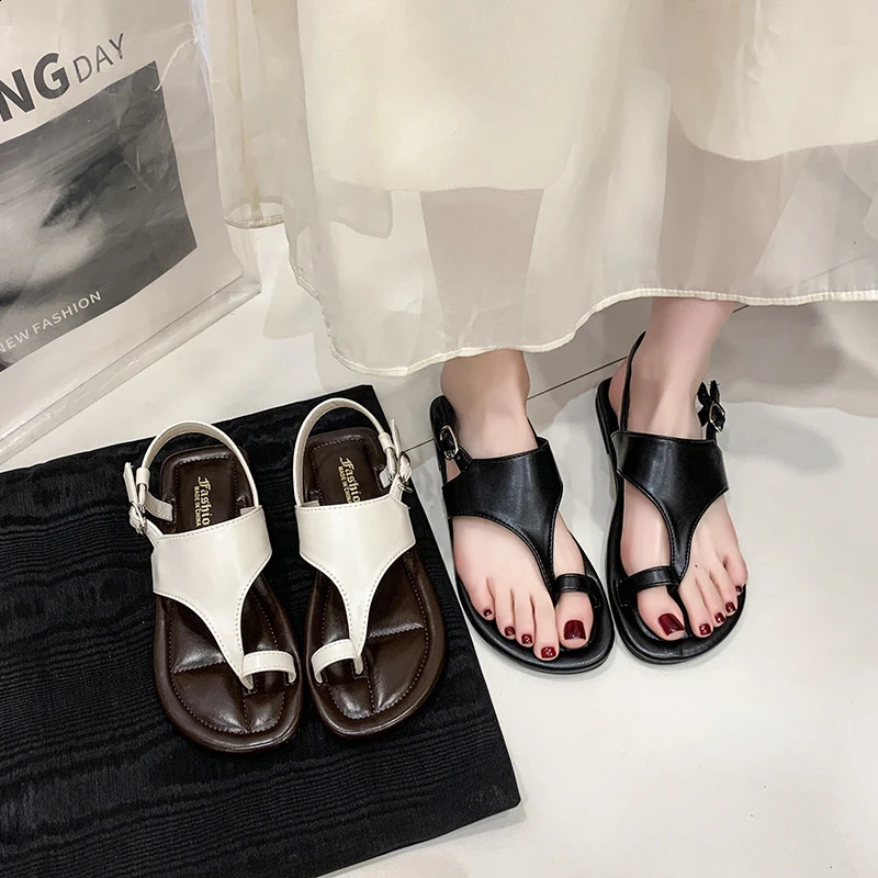 Summer Fashion Women Thong Flat Sandals Ankle Buckle NonSlip Soft Sole Open Toe Daily Beach Outdoor Casual Walking Shoes 260626 - view 6