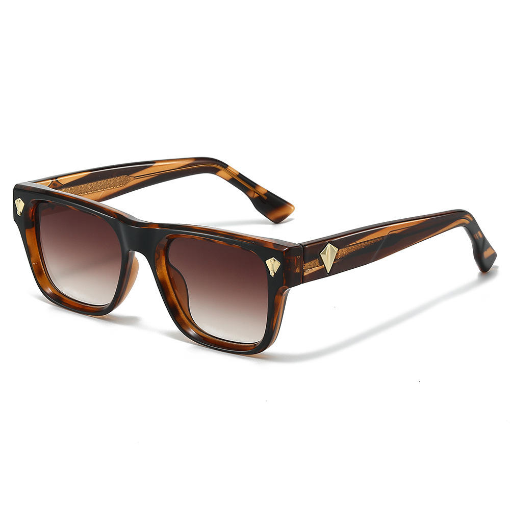 2026 New Vintage Square Frame Sunglasses, Style, Versatile And Simple, Acetate Clip-On Unisex Sunglasses - view 3