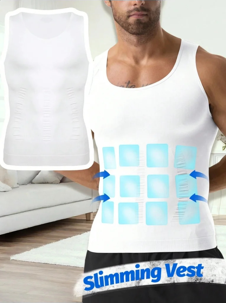 Mens Slimming Compression Tank Top Body Shaper Undershirts for Tummy Control Fitness And Comfort 260625