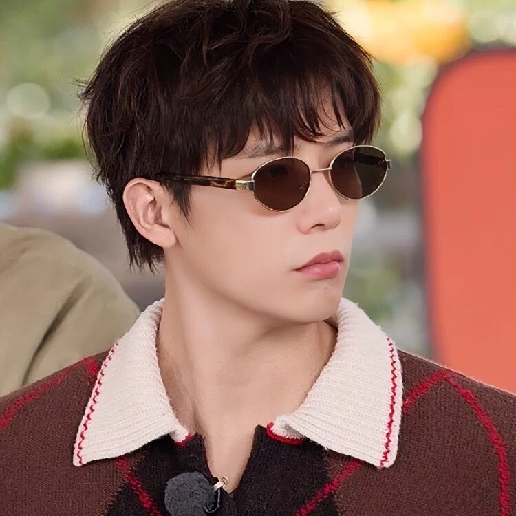 Gaitai Glasses Polarized Sunglasses Old Money Style Retro Atmosphere Oval Cat Eye Sunglasses Same Style as Wang Anyu
