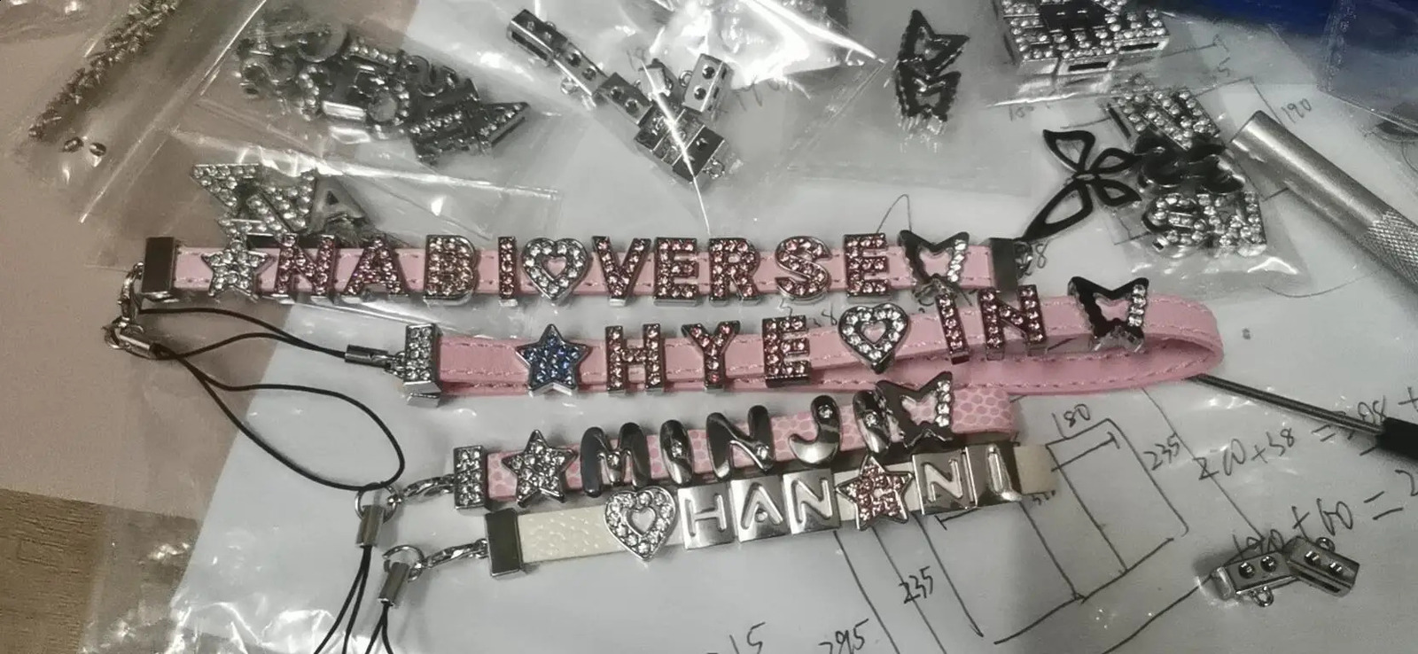Slide Letters Charms Alphabet 8mm Alloy Pink Rhinestone 93p Fit DIY Wristband Bracelet Pet Collar Jewelry Making Women Kids Gift 260623 - view 4