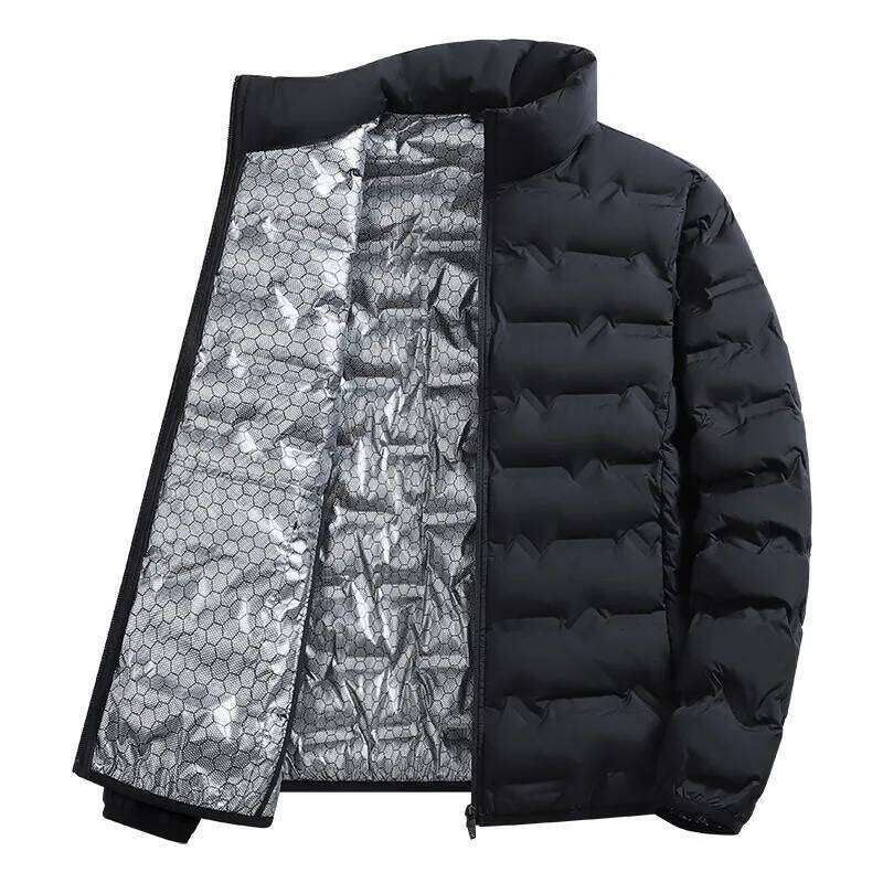 Outdoor Windproof Outerwear Winter Casual Warm Men Fleece-lined Jacket Solid Color Thicken Male Fashion Stand Collar Coats J260626 - view 5