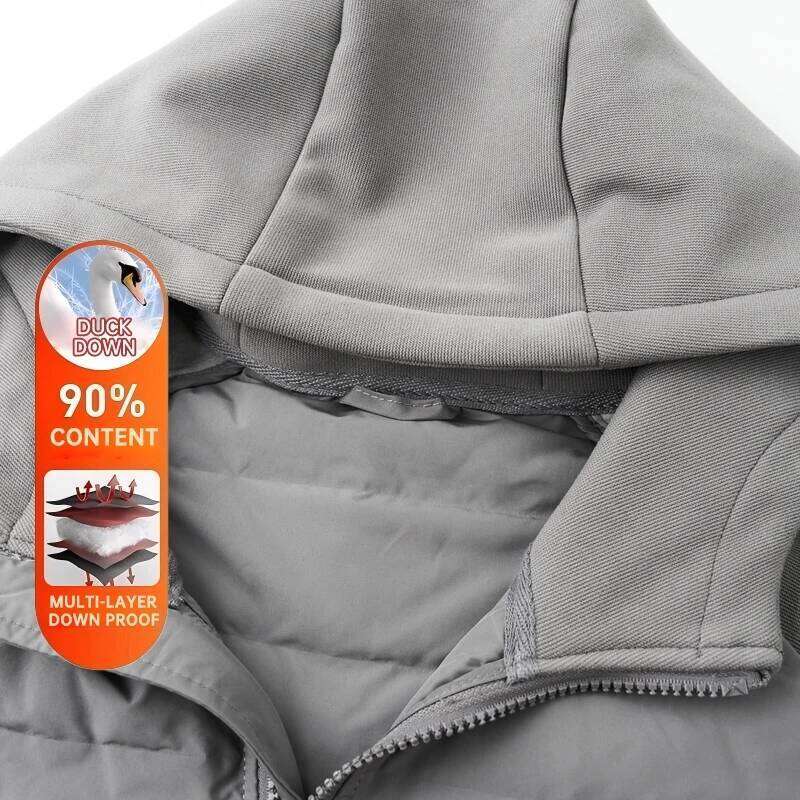 High End 95% Light Seamless Hot-pressing Bonded Casual Fashion Hooded Men Down Jacket New Puffer Winter Feather Coats W260626 - view 5
