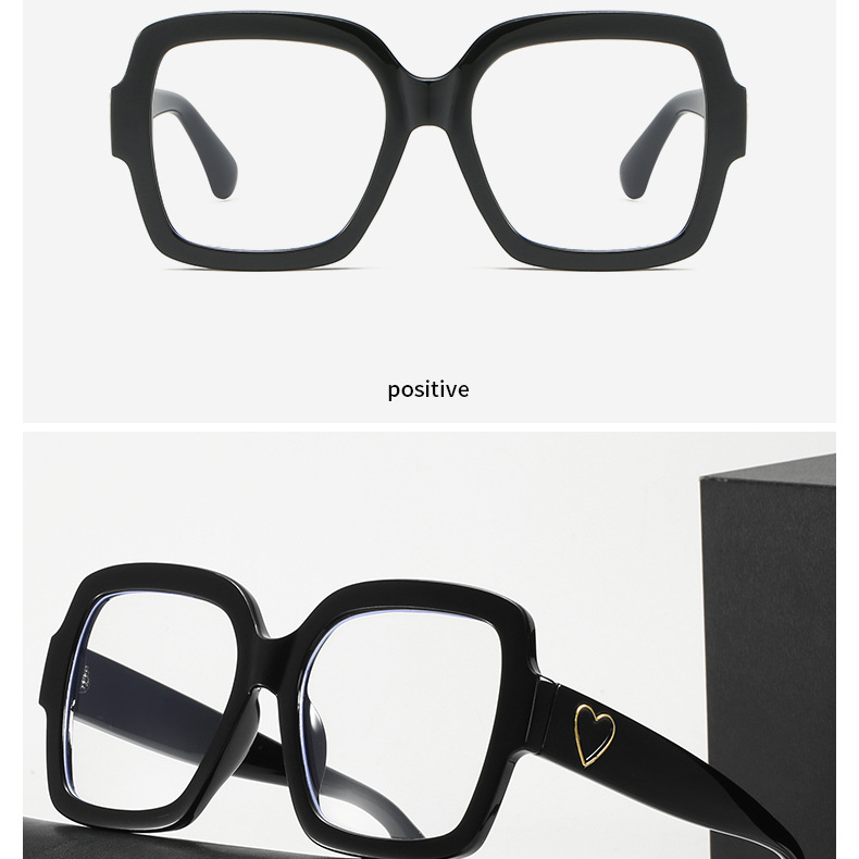 2026 Women's Designer New Square Frame Love Decoration Sunglasses European And American Fashion Trend Personalized Internet Celebrity Women' - view 8
