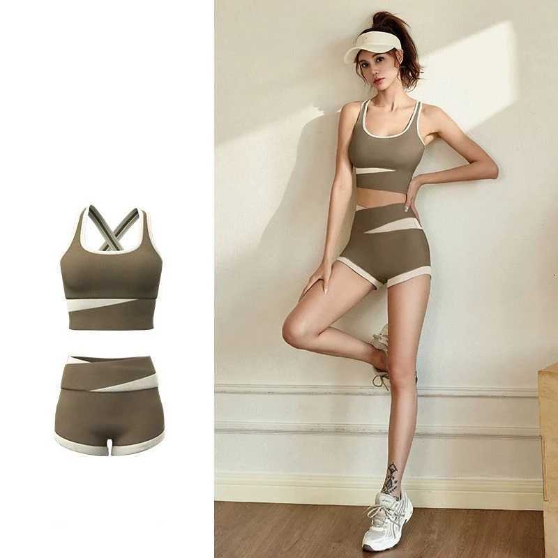 Color Block Crop Top Women 2 Piece Yoga Set Lightweight Skin-Friendly RacerFashion Matching Sets for Workout Fitness M260626 - view 4