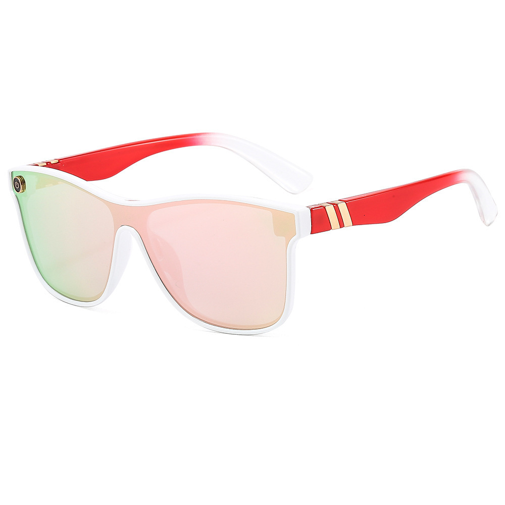 Tortoiseshell Pattern Flat-Top Barbie Pink Sunglasses, Unisex Outdoor Street Style Glasses - view 5