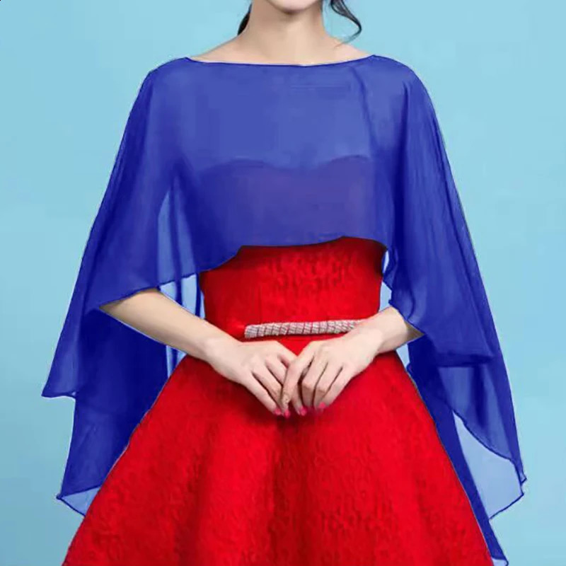 Womens Chiffon Cape Bolero Femme Mariage Chalas Mujer Evening Wedding Bridal Jacket Wraps Accessories Peleryna Cloak Boda Shawl 260625 - view 7
