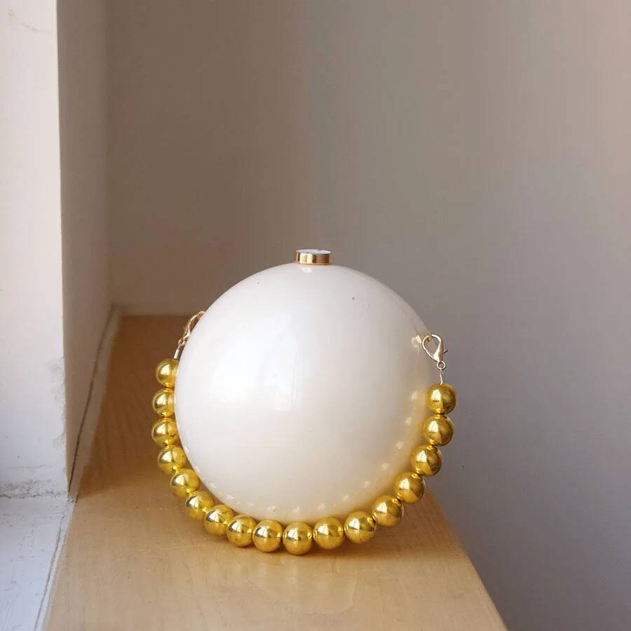 New Fashion Round Ball Women's Handbag Luxury Bowling Pvc Armpit Bag Lady Mini Purse Party Evening Clutch Andralyn