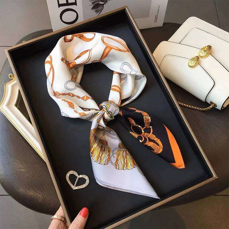 Fashion Print Square Scarf Hijab For Women Girls Satin Silk Bandana Muslim Headband Neckerchief Hair Band Wrap Shawls Foulard 26Y06226 - view 6