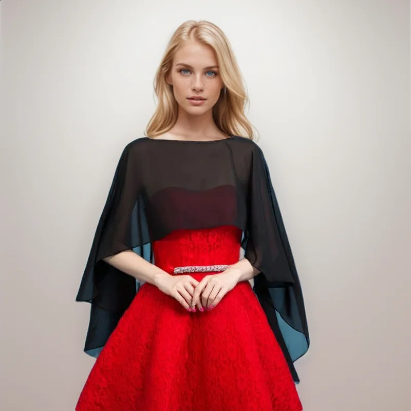 Womens Chiffon Cape Bolero Femme Mariage Chalas Mujer Evening Wedding Bridal Jacket Wraps Accessories Peleryna Cloak Boda Shawl 260625