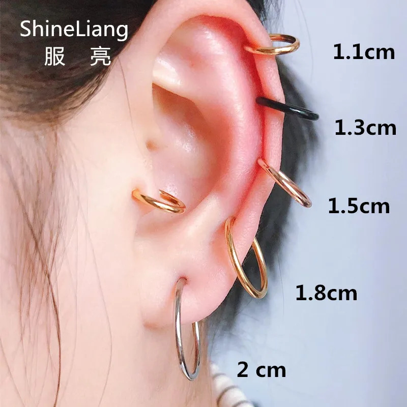 Unisex Punk Clip On Ear without Piercing No Hole Body Nose Lip Small Rose Gold Silver Black Plating Women Men 2Pcs Earrings 260623 - view 1