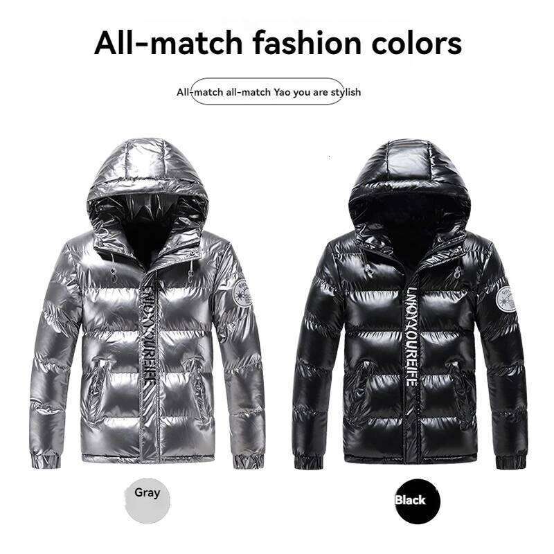 Winter Outdoor High Quality Bright Padded Trendy Hoodie Thickened Windproof Warm Non Washable Down Cotton Jacket J260626 - view 3