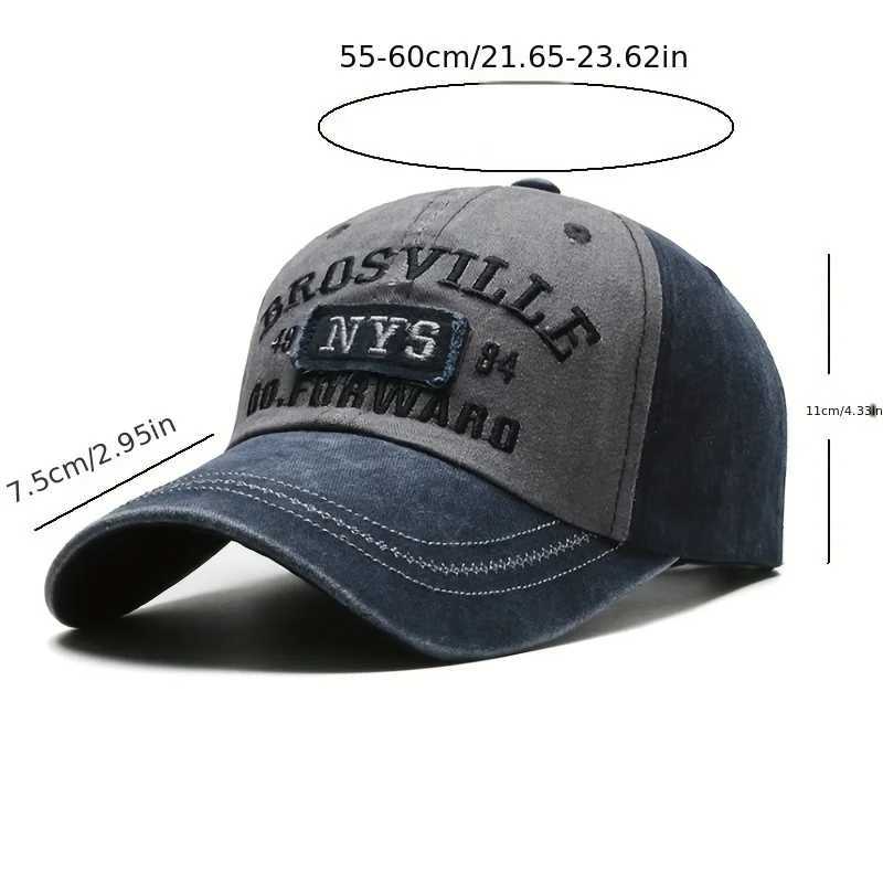 Four Baseball Seasons Mens Casual Distressed Washed Cotton Letters Embroidered Bent-brim Dome Rest Idle sunscreen hats M260626 - view 7
