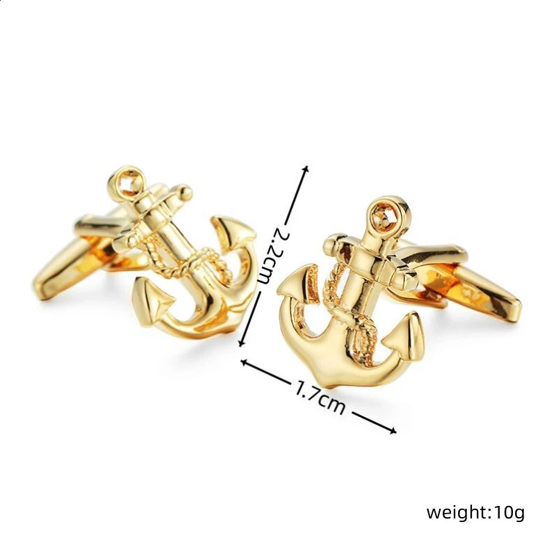 Mens French shirt cufflinks copper material boat anchor cufflinks fashion clothing accessories wholesale 260626 - view 5