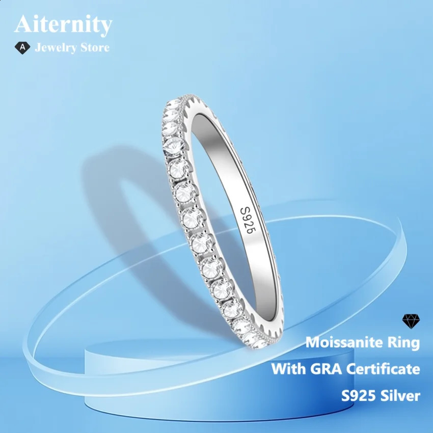 D VVS1 Ring 925 Sterling Sliver With GRA Certificate Band Wedding Engagement Rings For Women And Men260624 - view 5