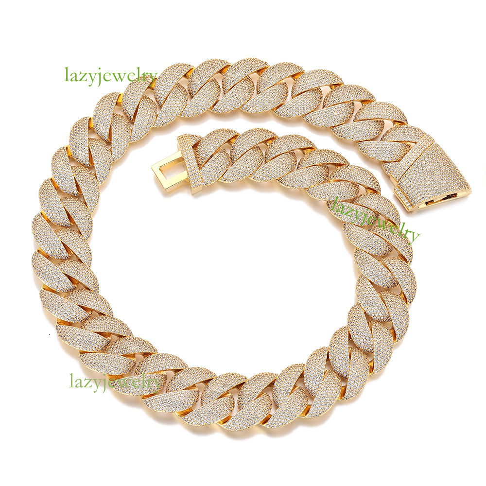 VVS Mosan stone full diamond Cuban necklace 21mm ice crystal Myer secret necklace bracelet men exaggerated hip-hop accessories daily wear - view 7