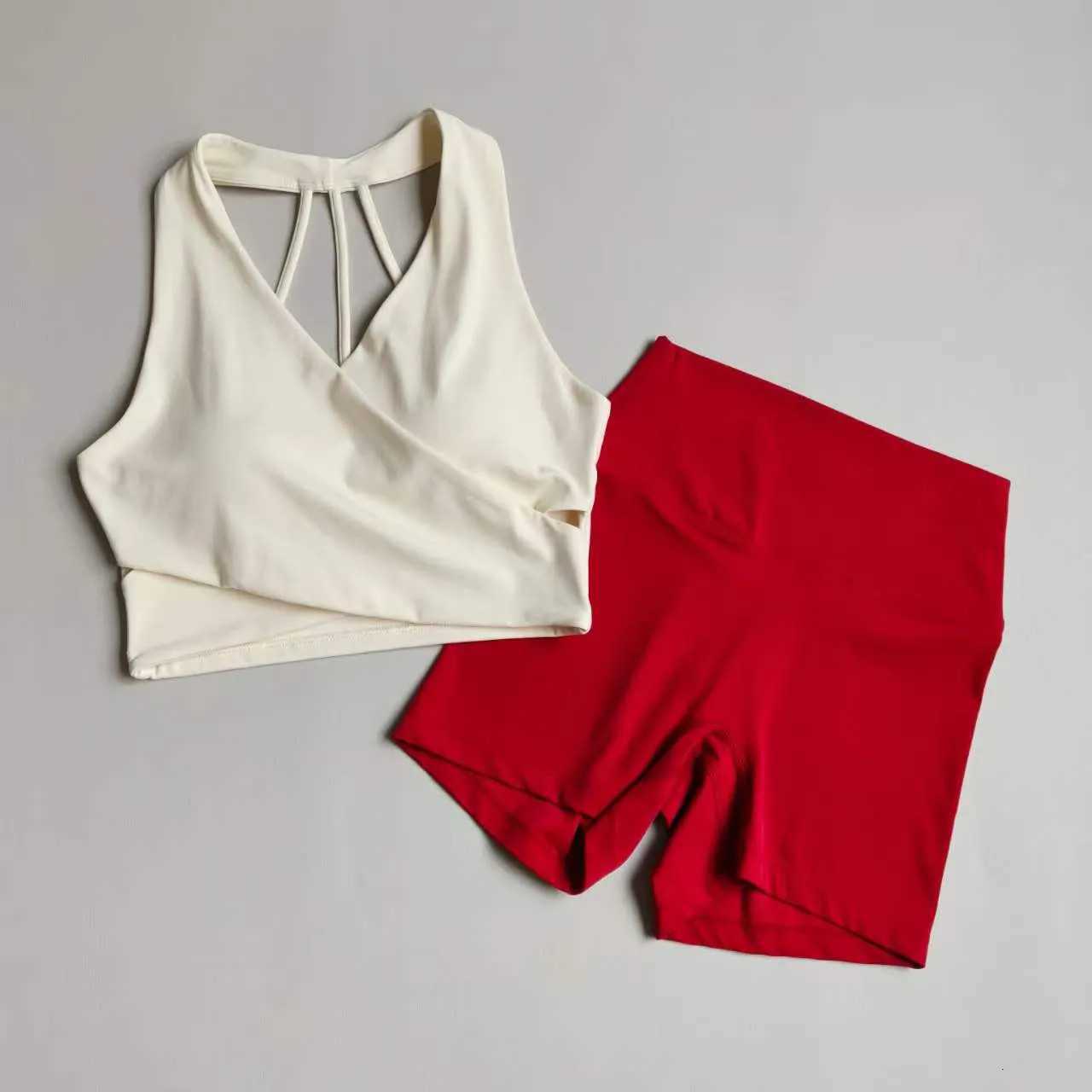 High-Waist Womens Yoga Shorts Suit Set Sports Bra Hip Lifting Fitness Sports Shorts for Active Wear Gym Set Pilates Clothing M260626 - view 6