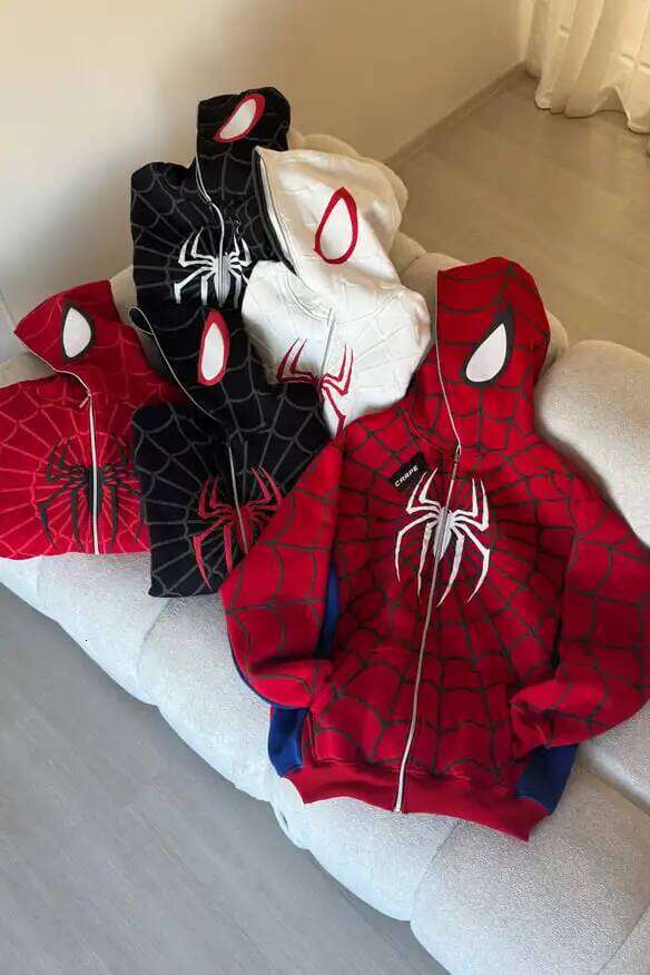 American Spider 3D Foaming Embroidery Zipper Hoodie Y2K Retro Gothic Harajuku Women Zip Up Jacket Hoodies Sweatshirt Men Clothes W260626 - view 6