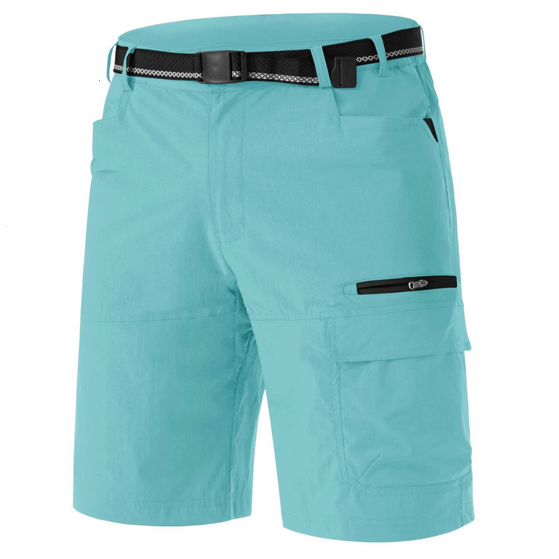 2026 Men's Outdoor Quick Dry Waterproof Cargo Shorts With Adjustable Belt Multi Zipper Pockets Knee Length Casual Golf Work Hiking Shorts For Men
