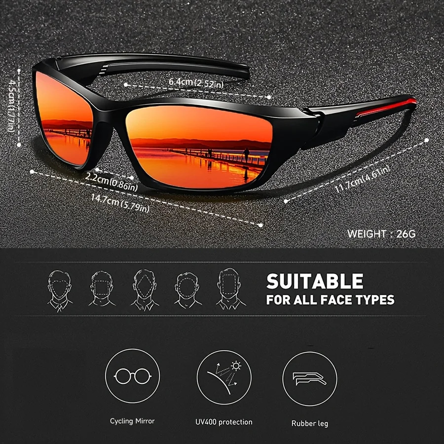 Wrap Around Yellow Night Vision AntiGlare Goggles for Men Women Driving Fishing Beach Polarized Sunglasses UV Protection Glasses 260626 - view 5