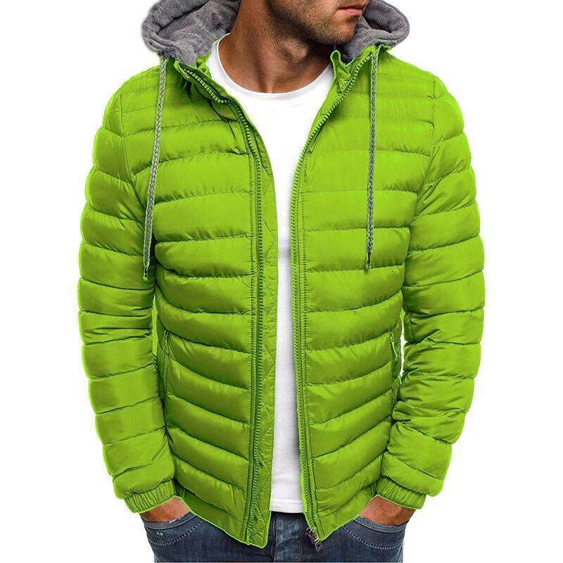 Autumn Winter Thin Cotton Coat, Trendy Hooded Lightweight Padded Jacket for Men J260626 - view 3