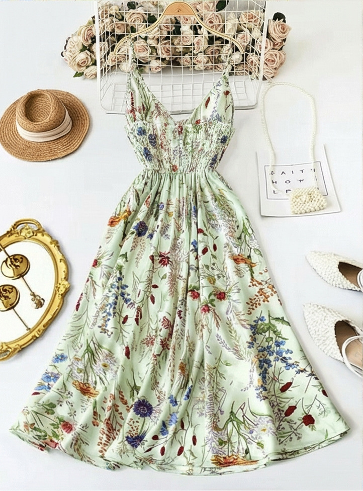 TEMU Colorful Painting Print Strap Dress Slimming Plus Size - view 9