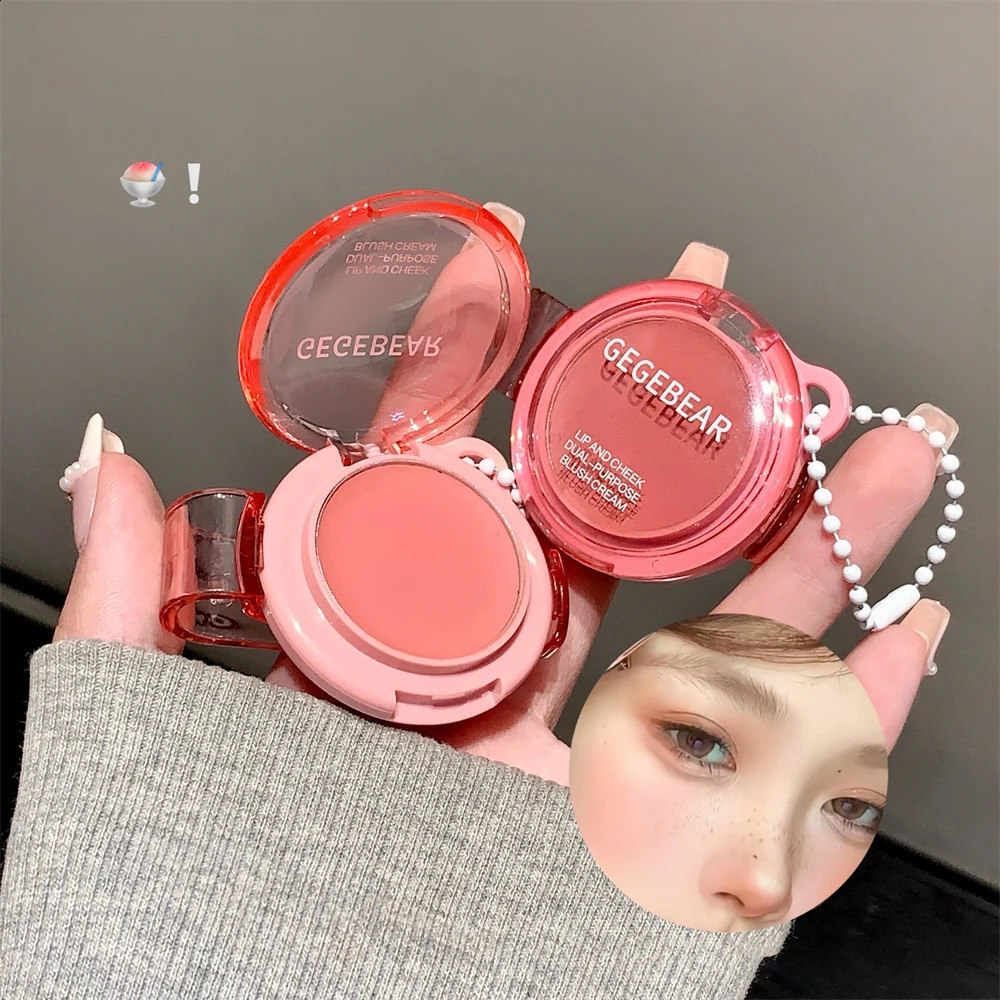 Matte Rose Purple Blush Cream Lip Cheek Multi-Use Lip Mud Lipstick Monochrome Blusher Brightening Face Easy Color Rouge Makeup 260625 - view 7