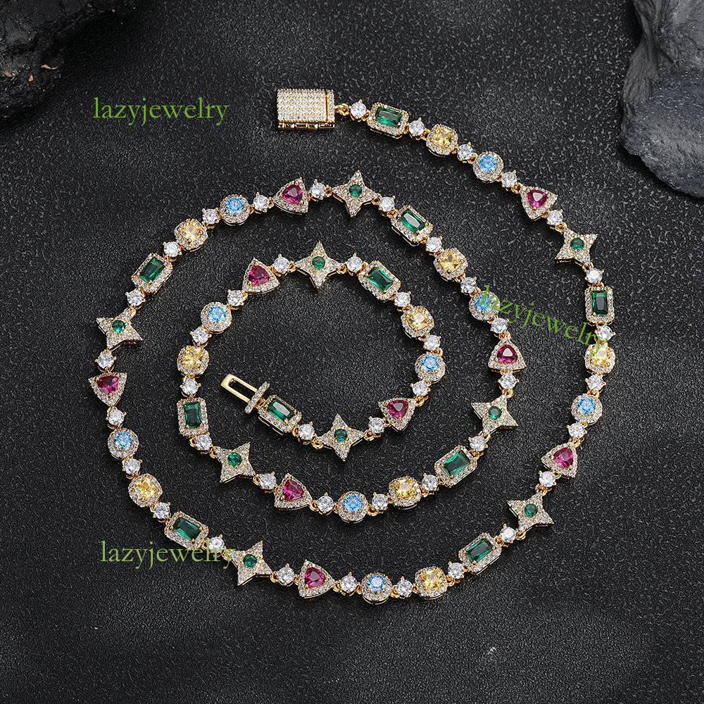 Geometric diamond moissanite necklace fashion senior sense women necklace dazzling free delivery