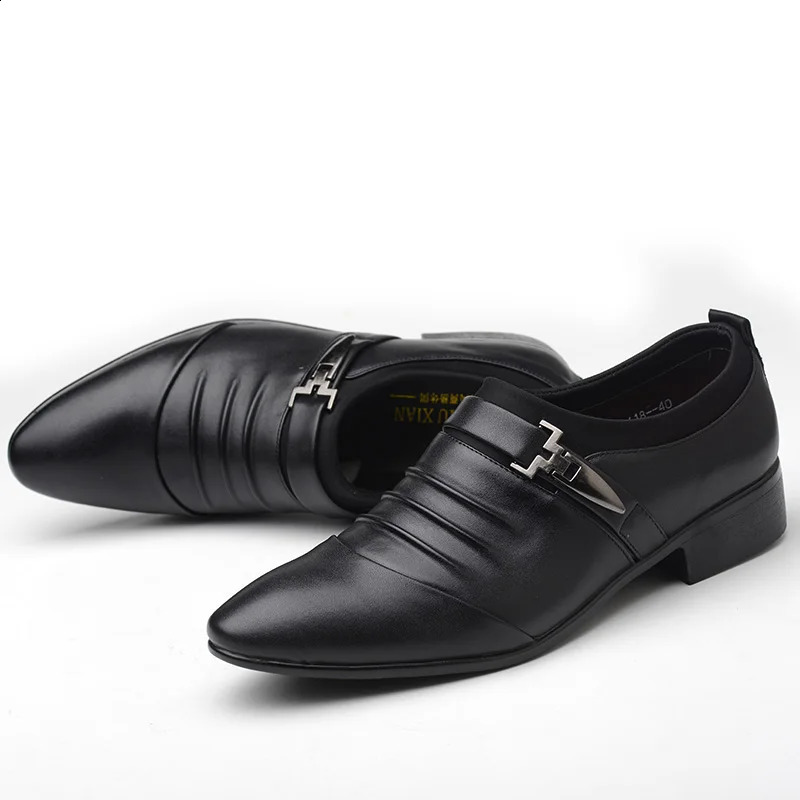 Classic White Men Dress Shoes 2024 Casual Business Leather for Point Toe Wedding Formal Size 260624 - view 5