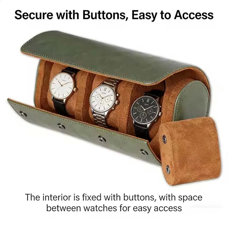 For Men Women Leather Watch Roll 1 2 3 slots Genuine Storage Box Travel Bag Watch Case Gift Box Watch Pouch 260625 - view 4